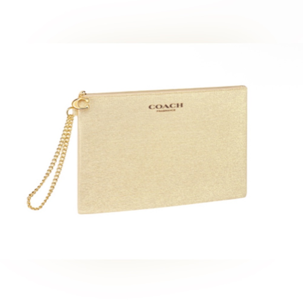 Coach Fragrance Gold Wristlet Clutch wallet NWT